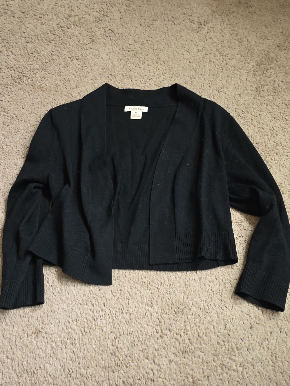 Black Cropped Open-Front Shrug
